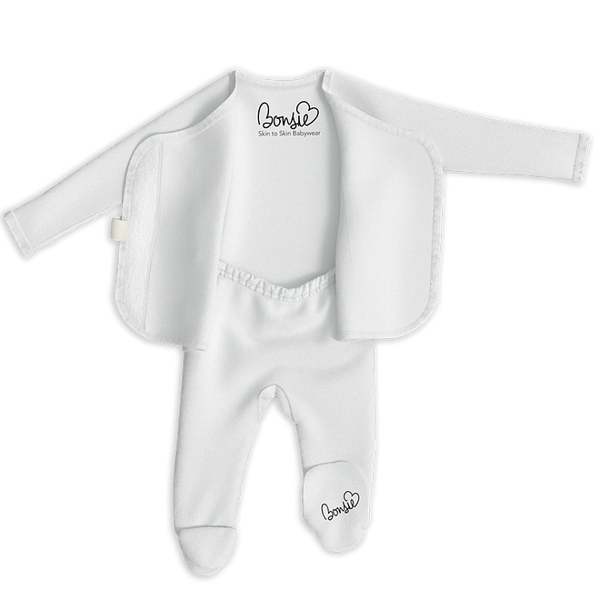Stockist of Bonsie's organic cotton footed romper in Milk