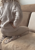 US stockist of Five O'Six's Taupe Dotty Cardigan