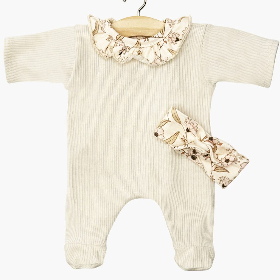 US stockist of Minikane's Camille Ribbed Linen Sleepsuit set for Cuties dolls