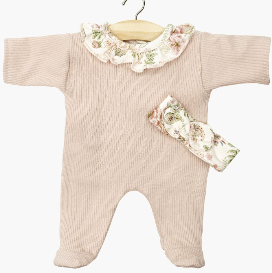US stockist of Minikane's Camille Ribbed Petal Sleepsuit set for Cuties dolls