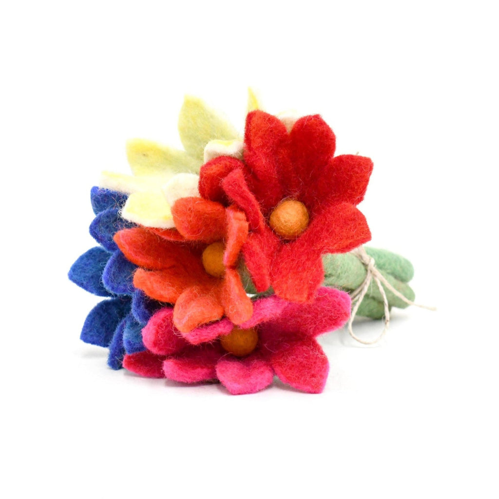 US stockist of Tara Treasures' Set of 5 Felt Flowers.  Set C