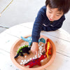 US stockist of Tara Treasures' felt dinosaur with yellow spikes