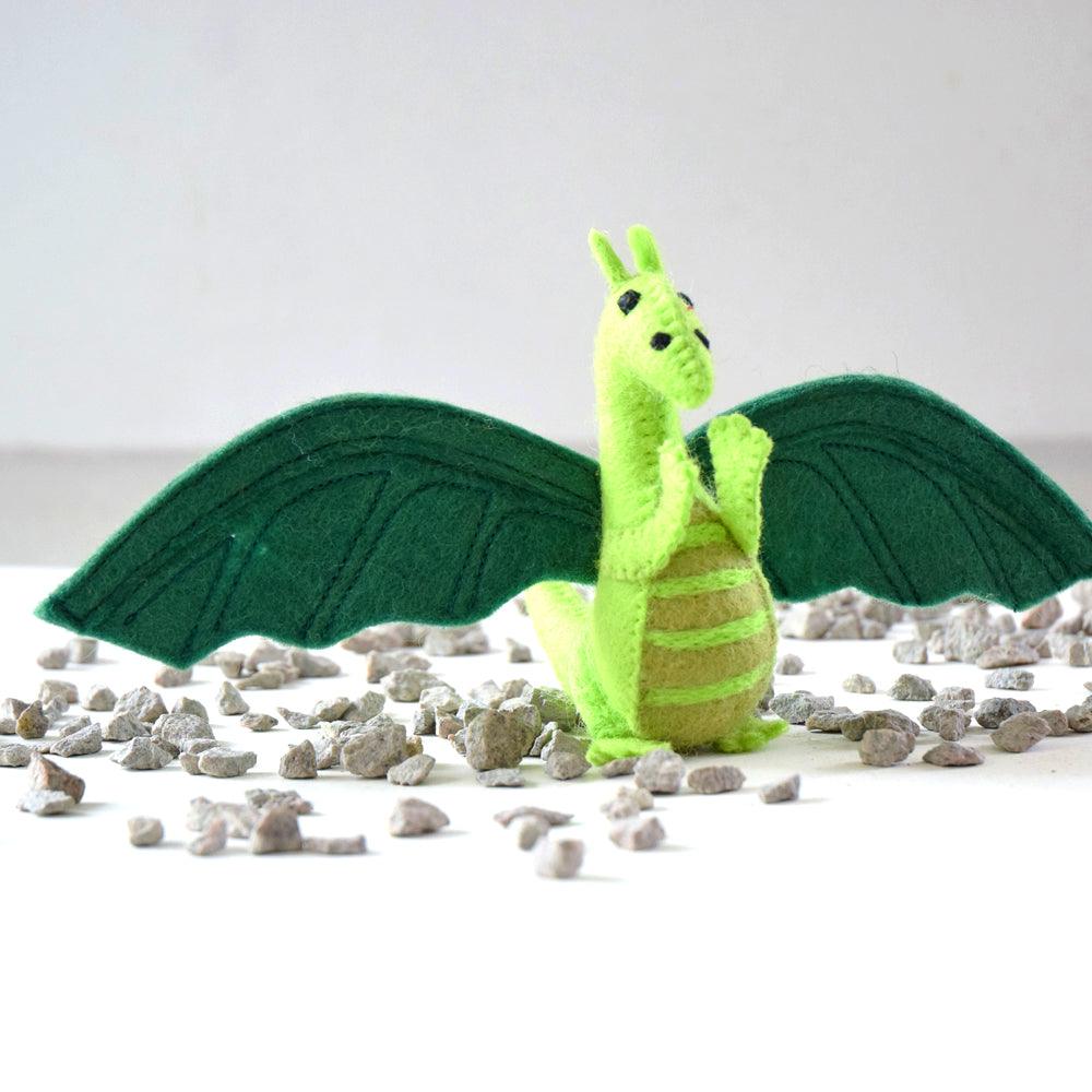 US stockist of Tara Treasures' Green felt Dragon
