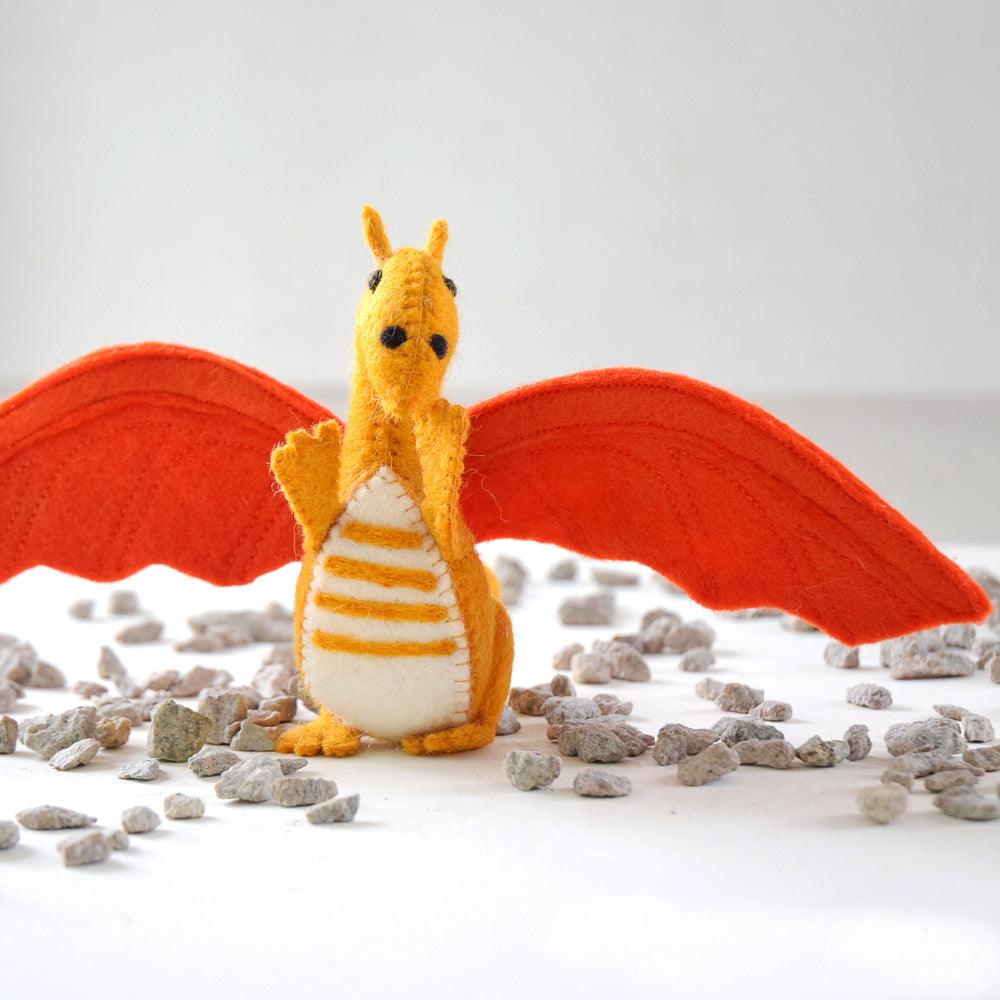 US stockist of Tara Treasures'  felt Orange Dragon