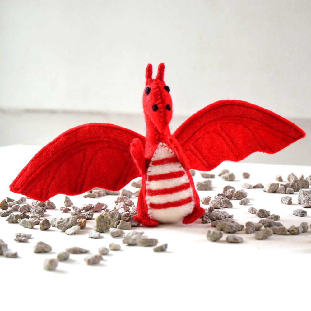 US stockist of Tara Treasures' Red felt Dragon