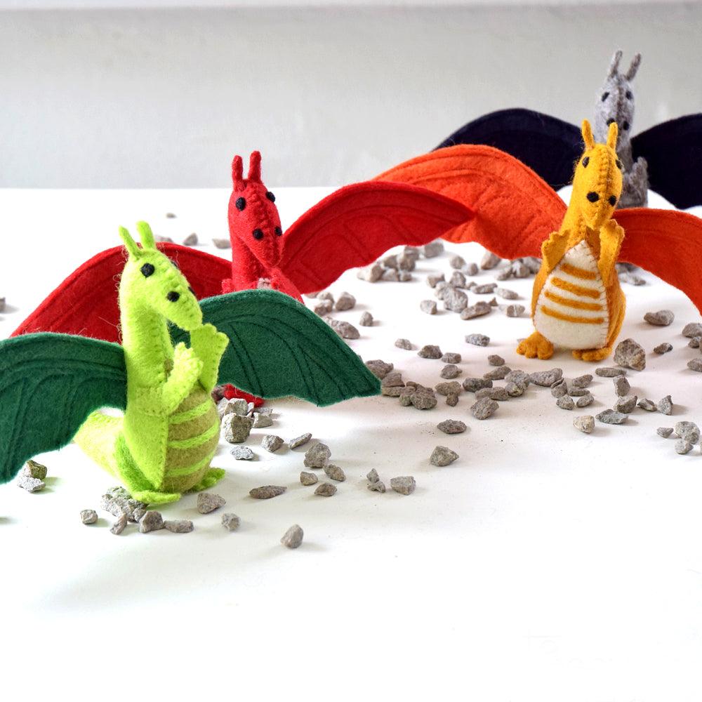 US stockist of Tara Treasures'  felt Orange Dragon