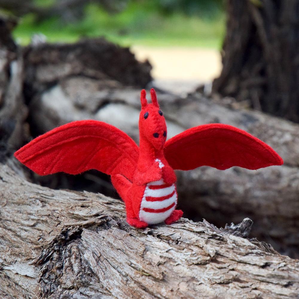 US stockist of Tara Treasures' Red felt Dragon