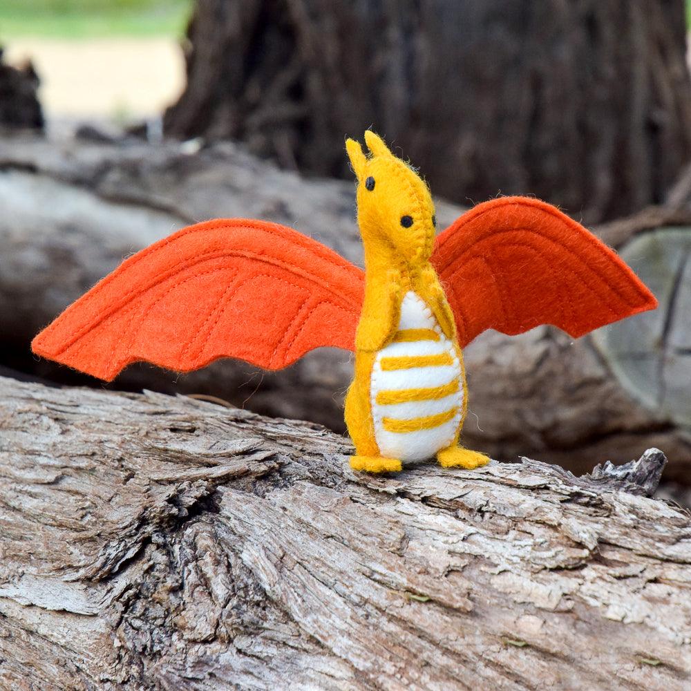 US stockist of Tara Treasures'  felt Orange Dragon