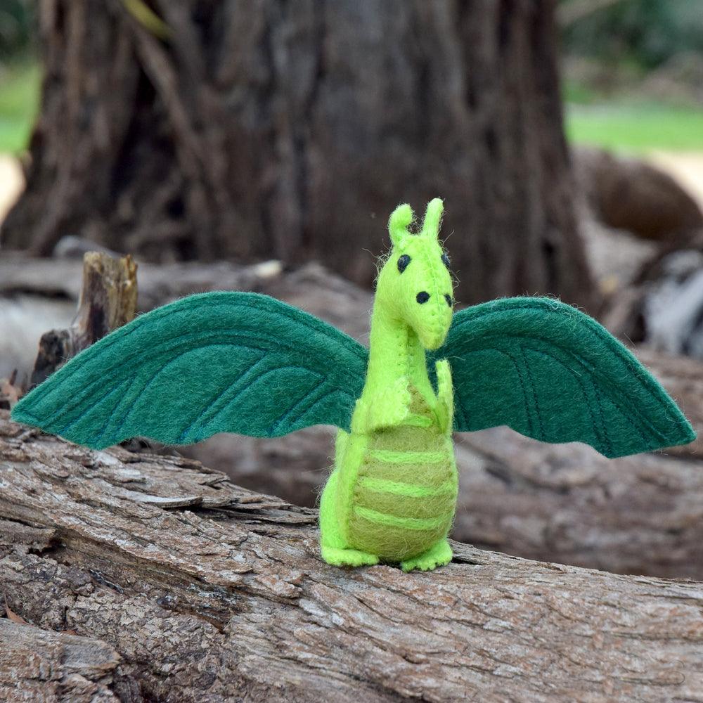 US stockist of Tara Treasures' Green felt Dragon