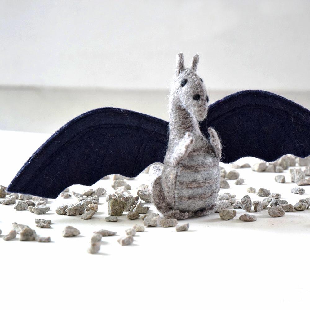 US stockist of Tara Treasures' Navy Blue wool felt dragon