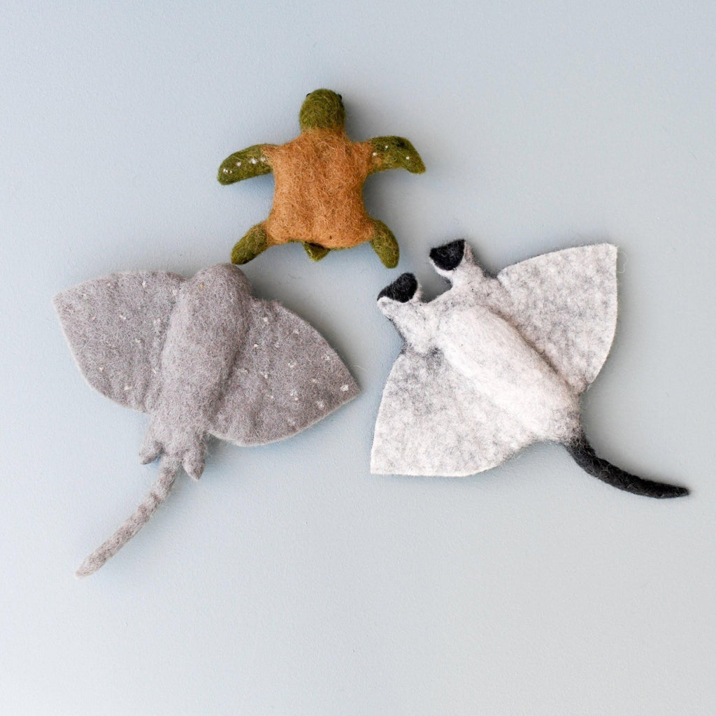 US stockist of Tara Treasures' set of 3 felt sea reef creatures.
