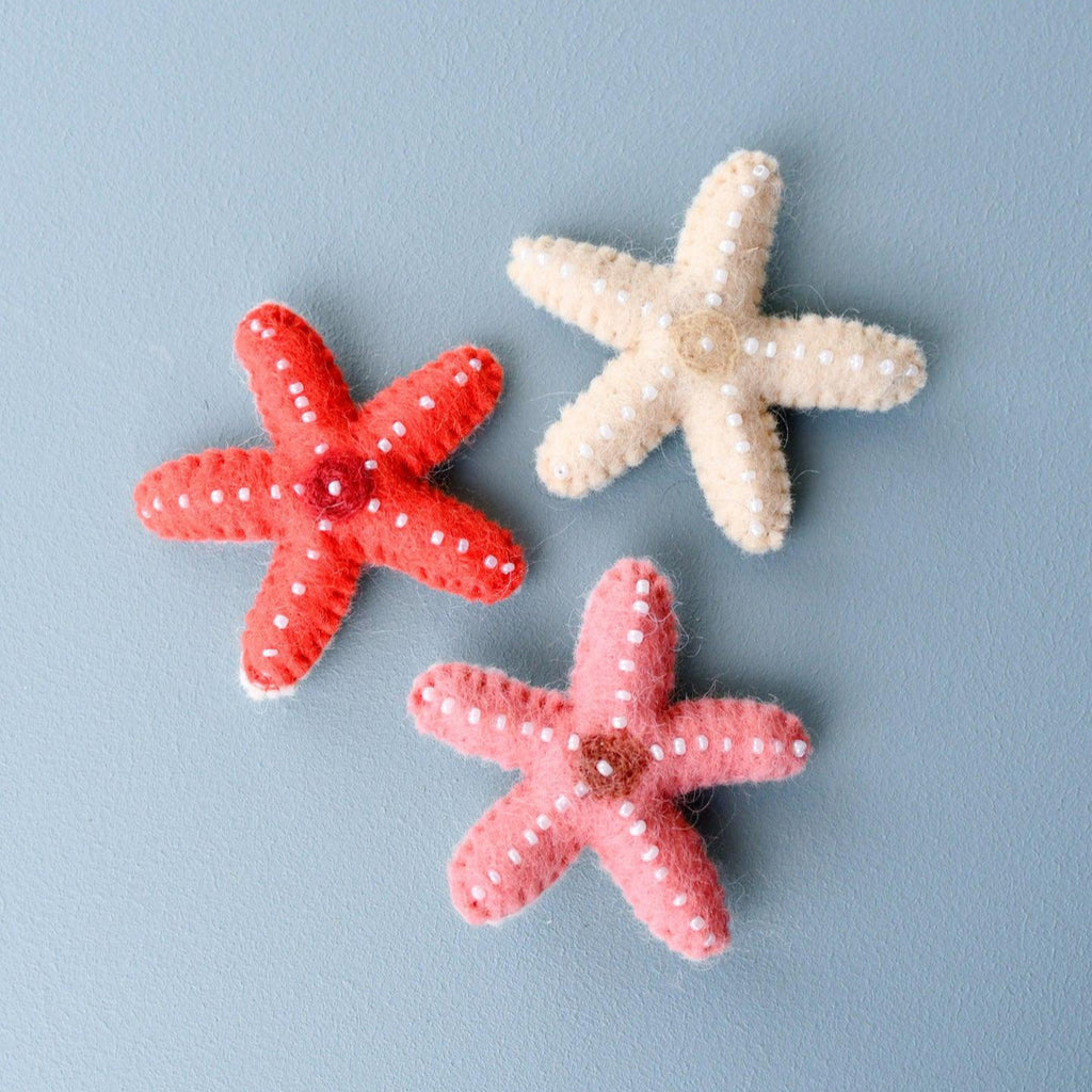 US stockist of Tara Treasures' set of 3 felt starfish