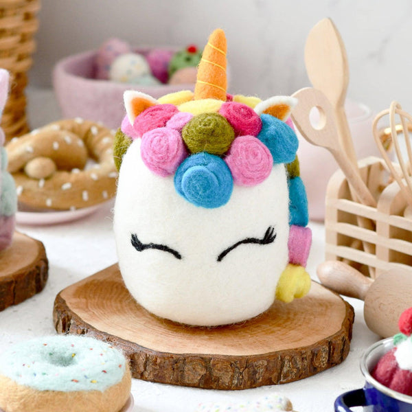 US stockist of Tara Treasures felt unicorn cake in bright colors