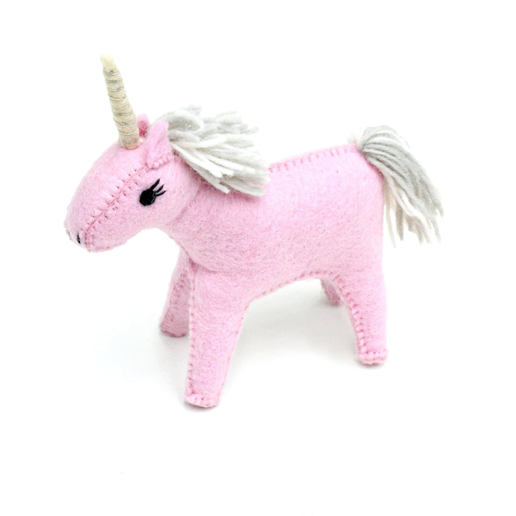 US stockist of Tara Treasures' felt pink unicorn