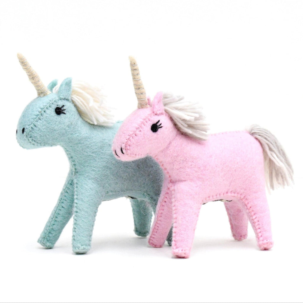 US stockist of Tara Treasures' felt pink unicorn