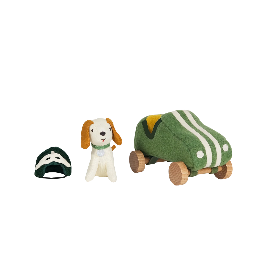 US stockist of Olli Ella's Holdie Dog-Go - Racer Boy Green