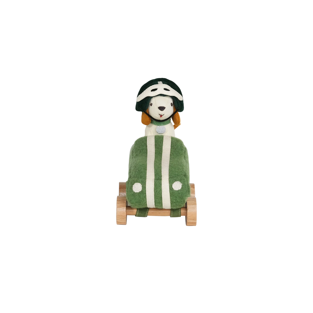 US stockist of Olli Ella's Holdie Dog-Go - Racer Boy Green
