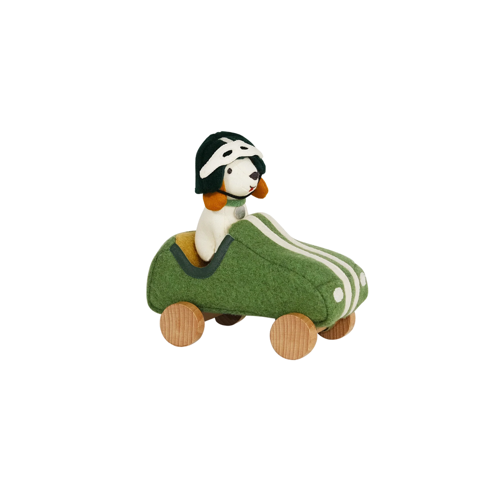 US stockist of Olli Ella's Holdie Dog-Go - Racer Boy Green
