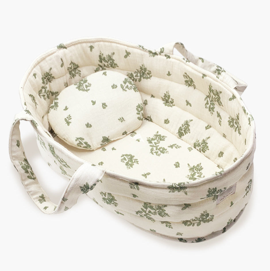 US stockist of Minikane's Mistletoe doll's Moses Basket/Bassinet