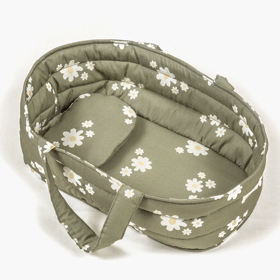 US stockist of Minikane's Daisies Baby doll Moses Basket/Bassinet
