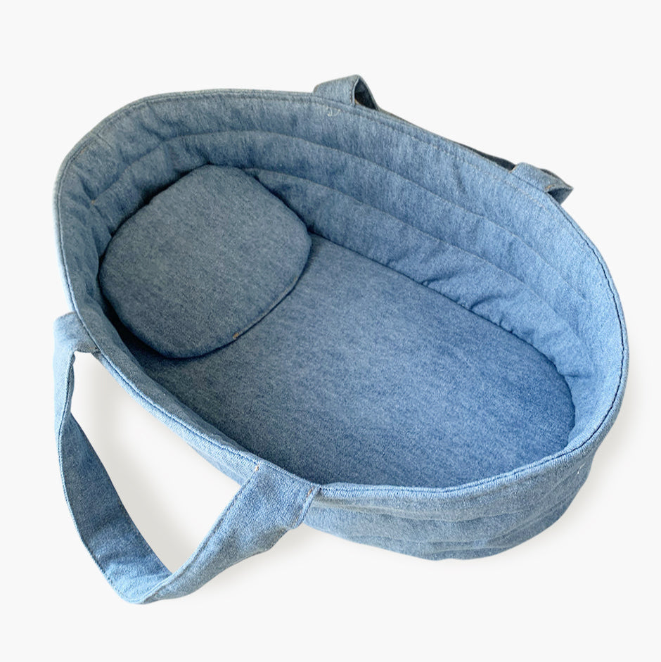 US stockist of Minikane's Doll Denim Bassinet