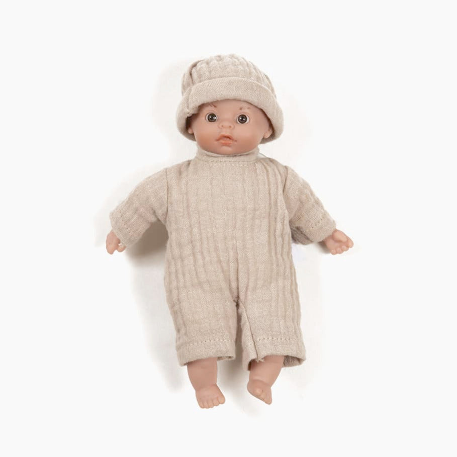 US stockist of Minikane's Teo Mini Baby Doll with Dark Eyes