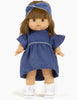 US stockist of Minikane's Dark Blue Corduroy Daisy Dress with matching headband