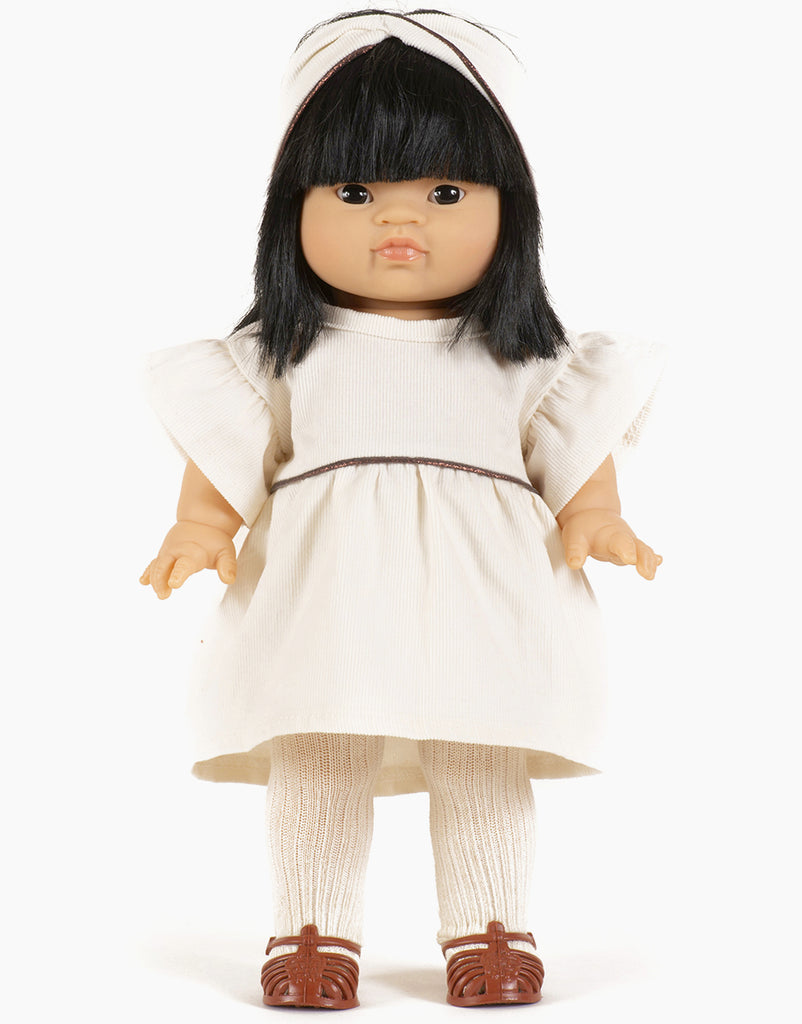 US stockist of Minikane's Daisy Dress in Ecru Corduroy