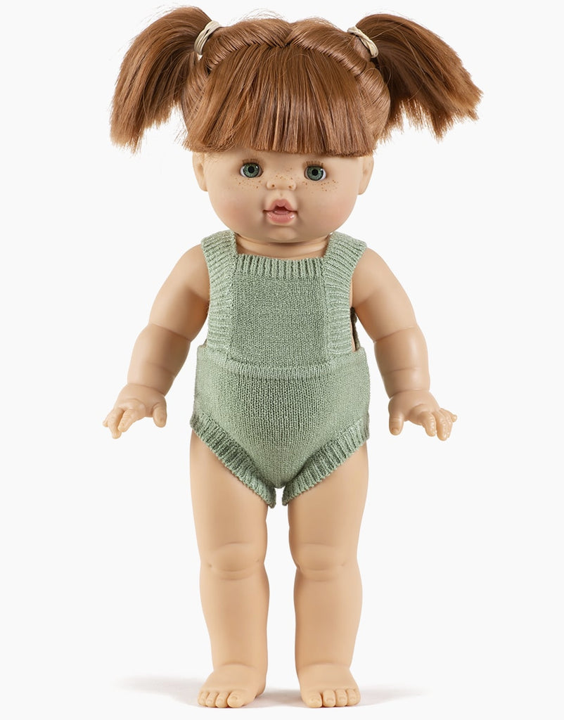 US stockist of Minikane's Lou knit romper in Green Tea