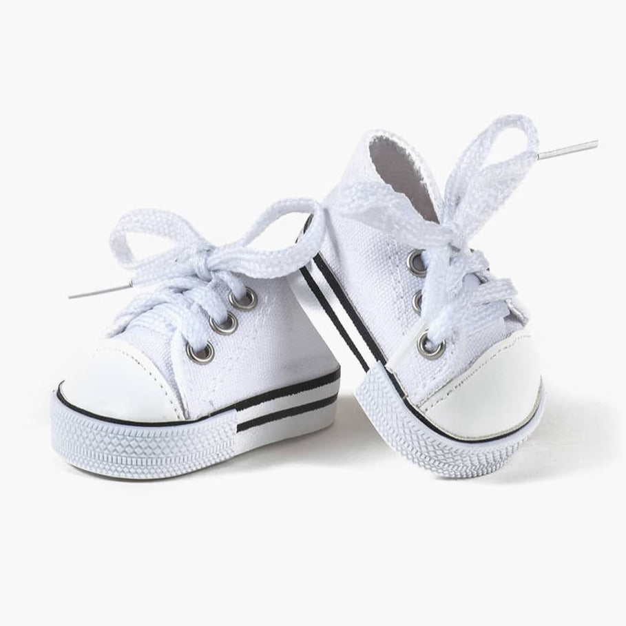 US stockist of Minikane's White cotton canvas Komvers sneakers