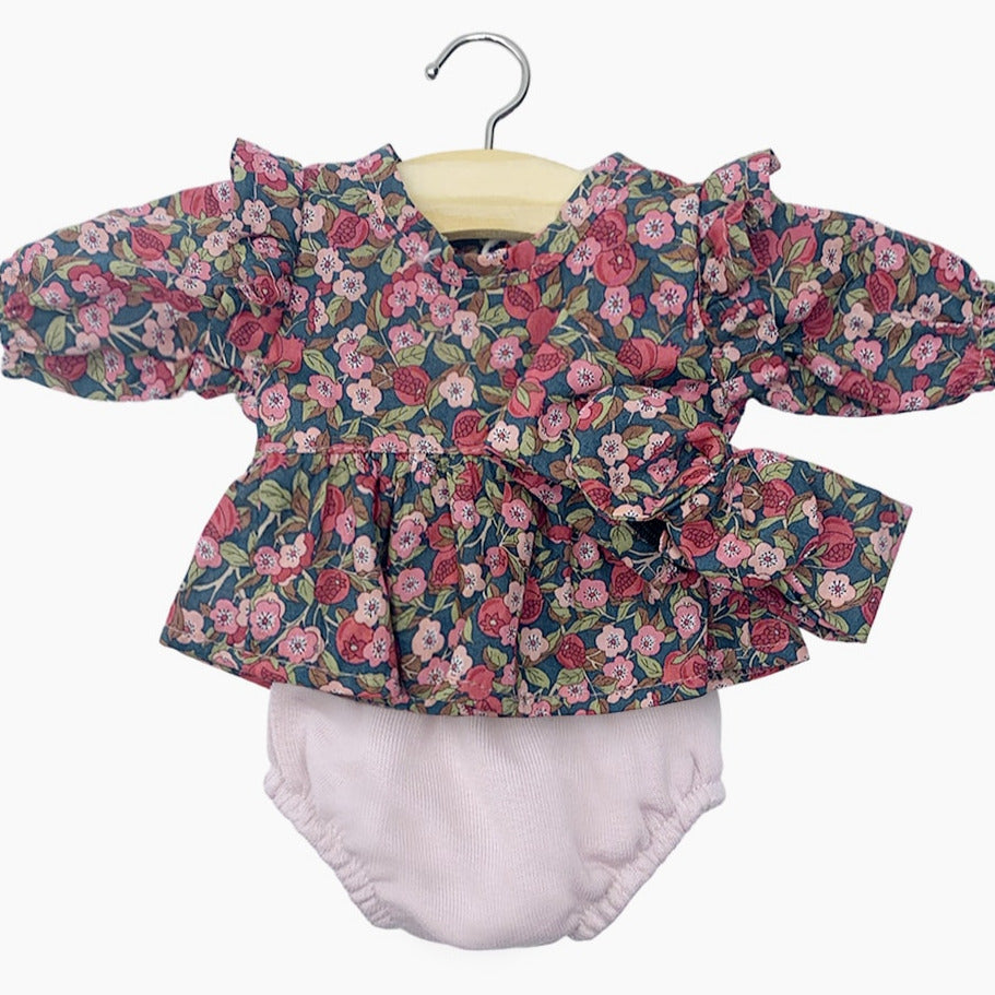 US stockist of Minikane's Piper Blouse with ruffle fleece panties and headband