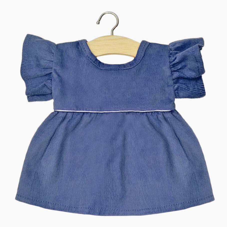 US stockist of Minikane's Dark Blue Corduroy Daisy Dress with matching headband