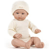 US stockist of Minikane's Bambini Andrea long sleeve bodysuit with matching hat in Ecru