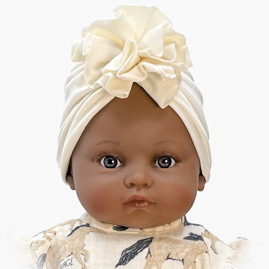 US stockist of Minikane Bambinis Flower Turban in Ecru Jersey