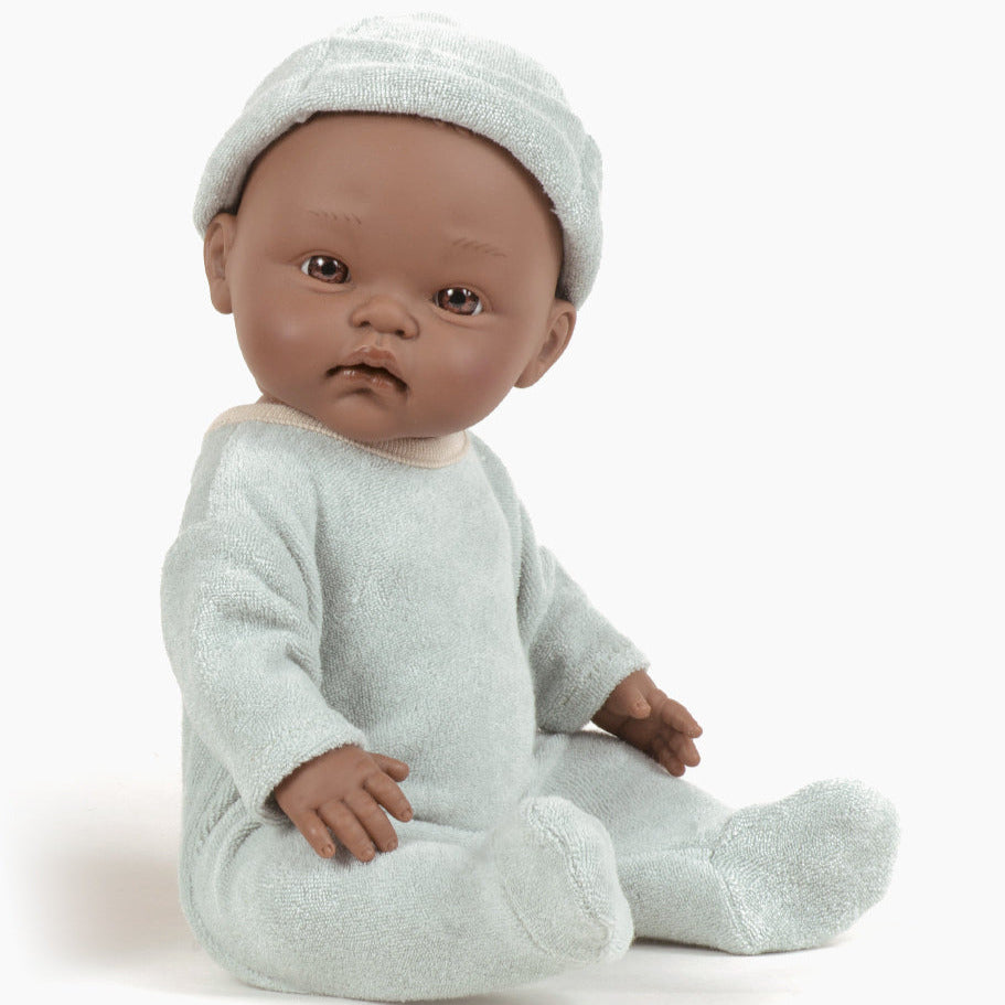 US stockist of Minikane's Cuties Morgan PJ's in Green Tea Terrycloth with matching Tico hat.