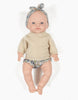 US stockist of Minikane's Cuties Paula cream knit top and brown Liberty ruffle briefs