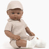 US stockist of Minikane's Augustin Bambini boy doll in Beige Tom Jumpsuit Set