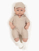 US stockist of Minikane's Yann Bambini Boy Doll in his Beige Tom Jumpsuit Set