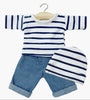 US stockist of Minikane's 3pc Sailor doll set in Navy Striped