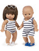 US stockist of Minikane's Marcel Doll's 2pc underwear set in Navy Blue Striped.