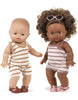 US stockist of Minikane's Marcel Doll's 2pc underwear set in Beige Striped.