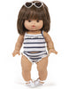 US stockist of Minikane's Navy Blue Striped 2 pc doll's underwear set with lace.