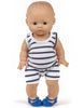 US stockist of Minikane's Marcel Doll's 2pc underwear set in Navy Blue Striped.