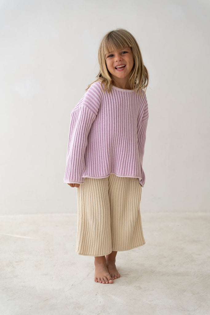 US stockist of Illoura the Label's Mauve Stripe Essential Knit Sweater