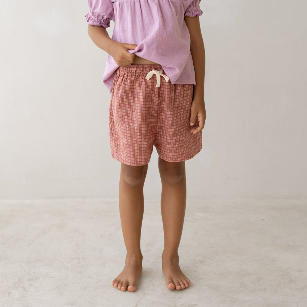 US stockist of Illoura the Label's Red Plaid Thea Shorts