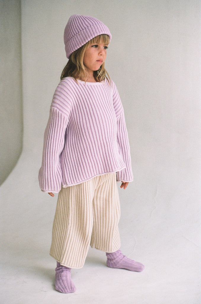 US stockist of Illoura the Label's Mauve Stripe Essential Knit Sweater