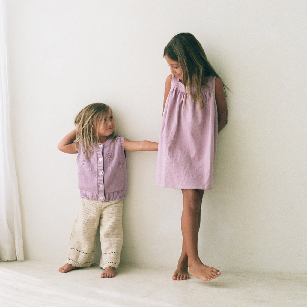 US stockist of Illoura the Label's Mauve Floral Knit Vest