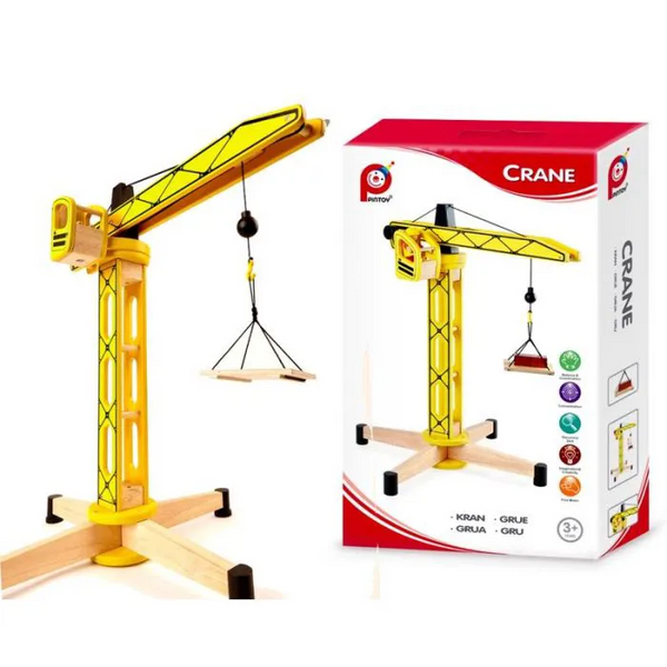 US stockist of PinToy's yellow wooden crane