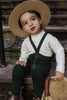 US stockist of Silly Silas' gender neutral, organic cotton footed tights in Dark Forest Green.
