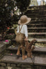 US stockist of Silly Silas' gender neutral, organic cotton footed tights in Acorn Brown.
